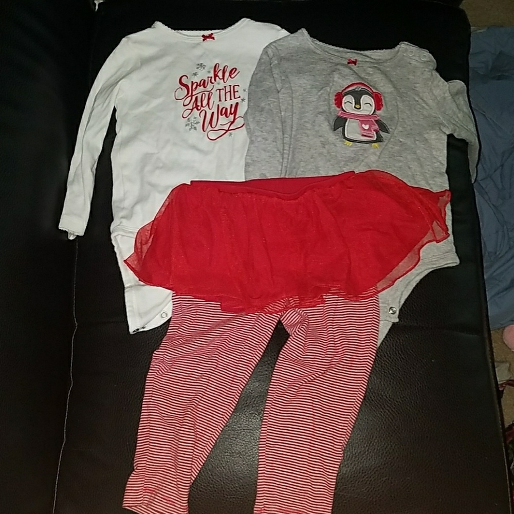 Carters 3 pc 24 month holiday outfits